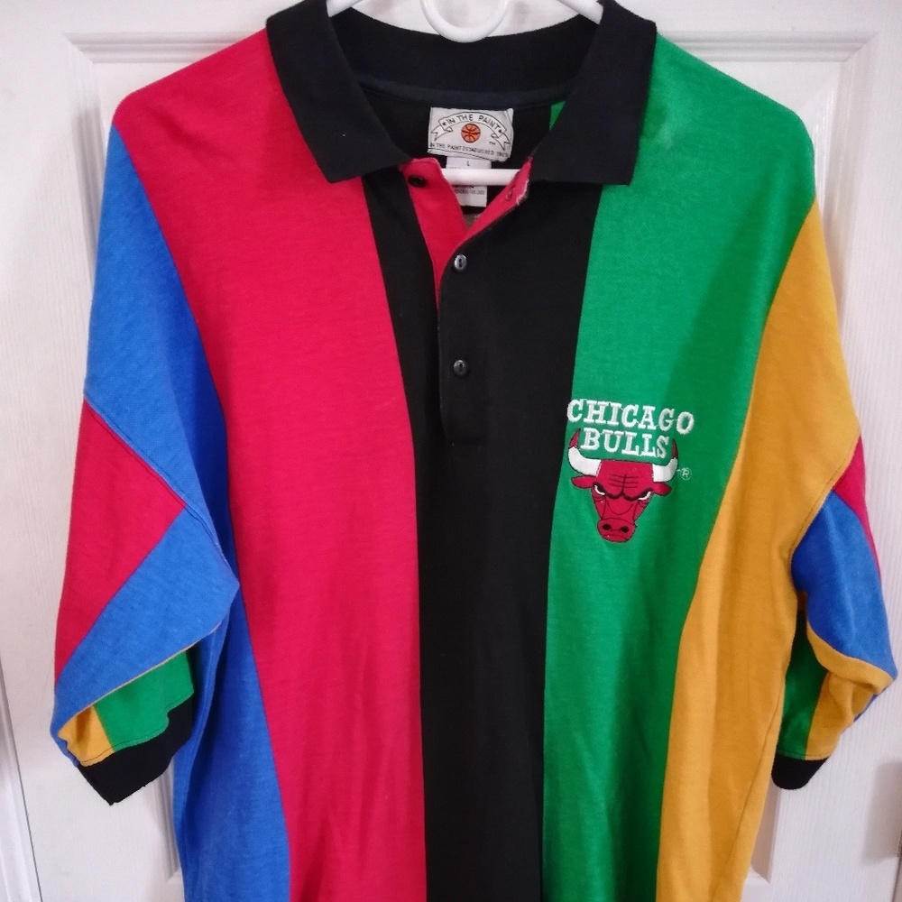RARE Vintage 90s In the Paint Bulls polo sz L - Picture 1 of 3